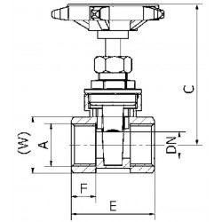Zasuwa klinowa 6/4" wymiary