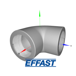 Effast-gwintowane Kolano BSP 90° PCV GW/GW