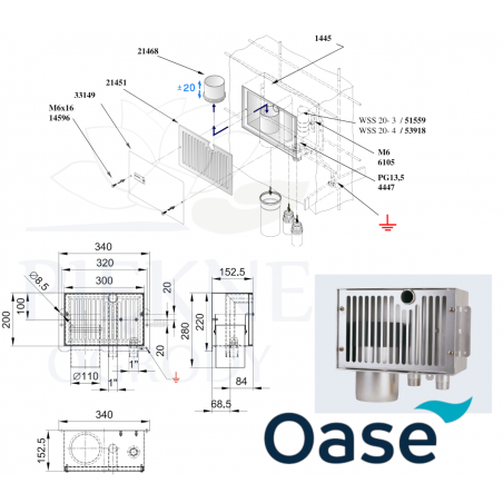 Wielofunkcyjna Armatura Ścienna Oase UWK 100 E (51120)