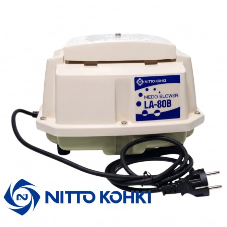 Nitto Kohki LA-80B – Dmuchawa tłokowa do zaawansowanej akwakultury i stawów Koi (80 L/min)