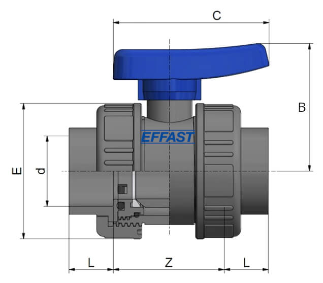 Zawór Kulowy BVD PVC-U Effast
